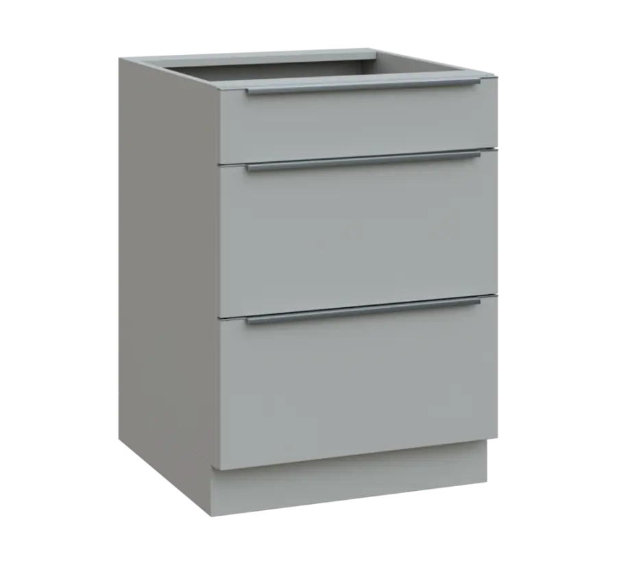 SIS - 6Z33 spodní skříňka, 3-zásuvková, 870x600x600, šedá